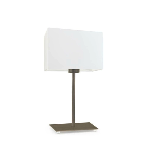 Noční lampička do ložnice AMALFI bílá s moderním stínidlem na stolek staré zlato LYSNE