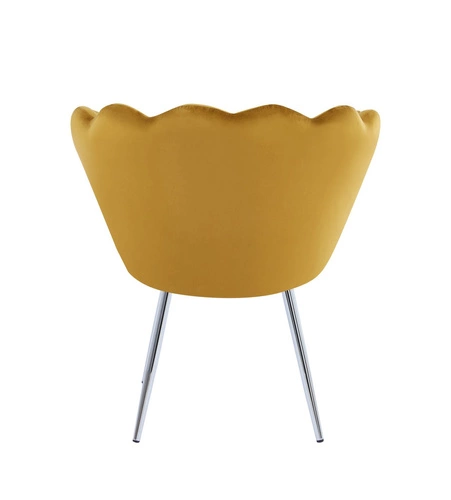 Židle shell Fiona VIC hořčice/stříbrné nohy