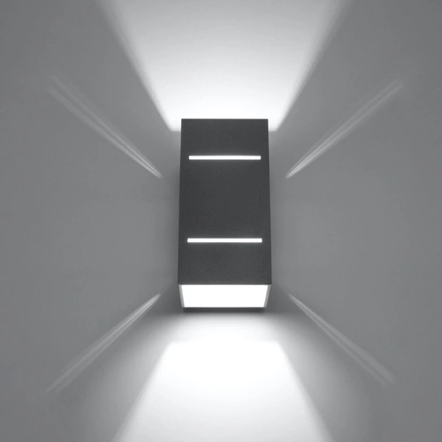 Moderní šedé nástěnné svítidlo Blocco z hliníku do ložnice a obývacího pokoje Sollux Lighting