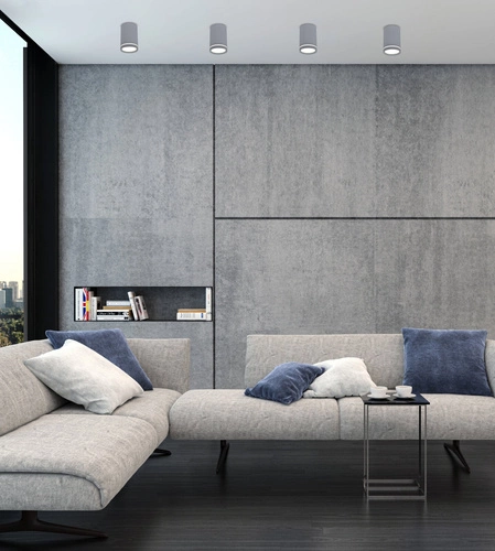 Moderní šedé stropní svítidlo Tuba do obýváku, kuchyně nebo ložnice, jednoduché