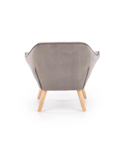 Sametové šedé křeslo Kalmen