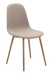 Čalouněná jídelní židle Trip béžová ve skandinávském stylu s dubovými nohami