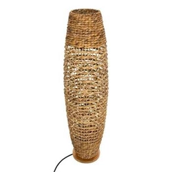 Stojací lampa do obýváku Sand boho dřevěná s papírovým stínidlem Atmosphera