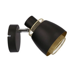 Nástěnné svítidlo Aleksandria černé se zlatou, moderní kovové, nastavitelné do ložnice nebo obýváku