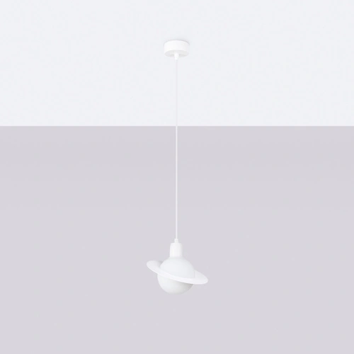 Závěsné svítidlo koule HYPERION 1 bílé moderní do obýváku a jídelny, výškově nastavitelné 125 cm