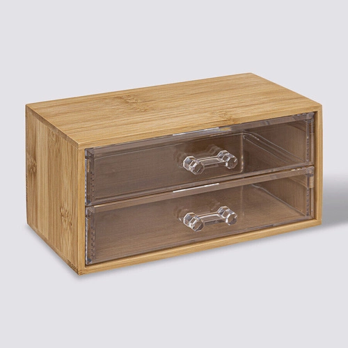 5five simply smart bambusový organizér na šperky do zásuvky se 2 průhlednými šuplíky