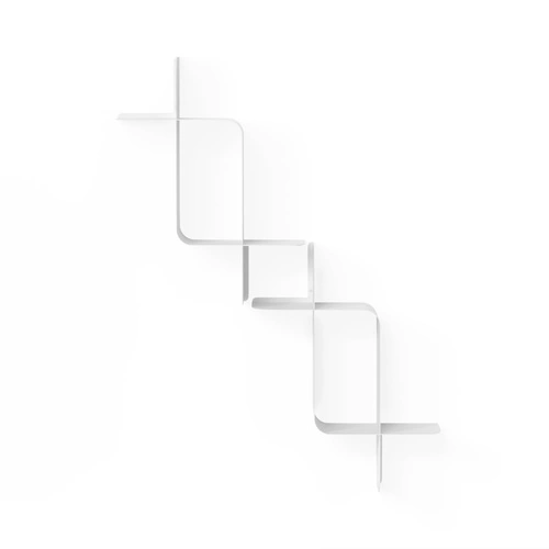 Sada 2 bílých nástěnných polic Montage Umbra moderních do obýváku na knihy