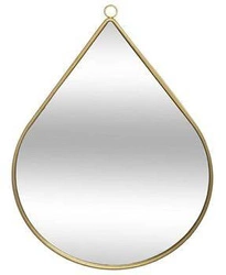 Nástěnné zrcadlo Goutte v nepravidelném tvaru se zlatým rámem 28x39 cm do předsíně Atmosphera