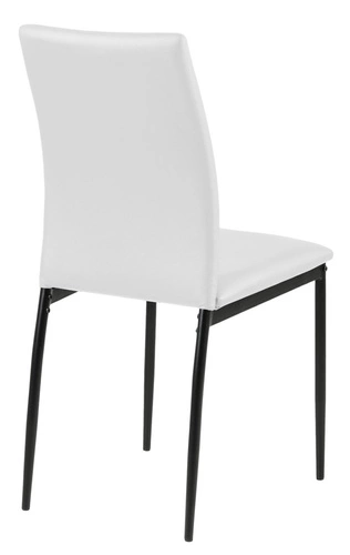 Jídelní židle Demina Actona čalouněná bílá ekokůže moderní s černými nohami