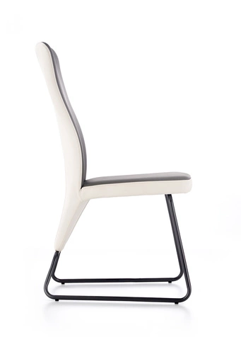 Čalouněná jídelní židle Michigan Intesi, moderní šedá ekokůže, černé lyžiny