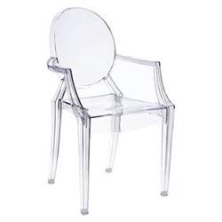 Jídelní židle Royal průhledná inspirovaná Louis Ghost stohovatelná moderní