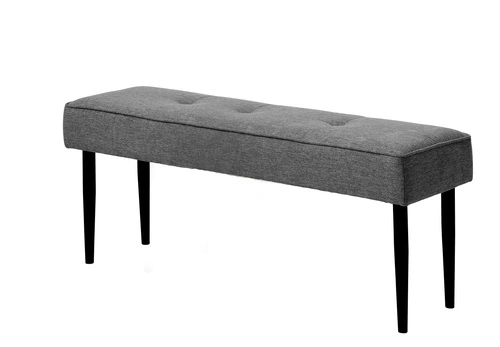 Čalouněná lavice Alize šedá pro předsíň a ložnici na černých nohách