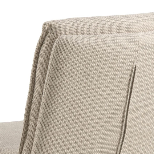 Otočená jídelní židle Flynn béžová čalouněná moderní na černých nohách