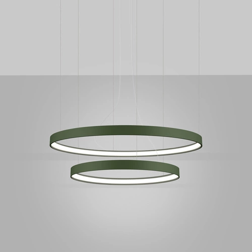 Moderní LED lustr RIO 2 zelená olivová, nastavitelný do obývacího pokoje a jídelny, 78 cm