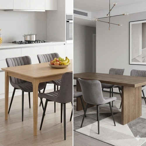 Jídelní židle Roxino VIC čalouněná šedým sametem na černých nohách do jídelny a obýváku Intesi