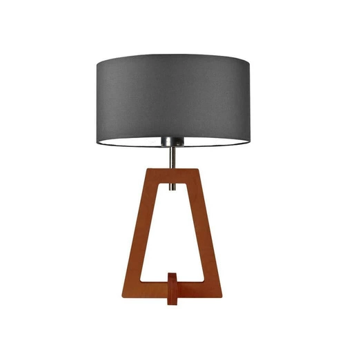 Noční lampička Clio glamour s grafitovým stínidlem a mahagonovým dřevěným podstavcem do ložnice