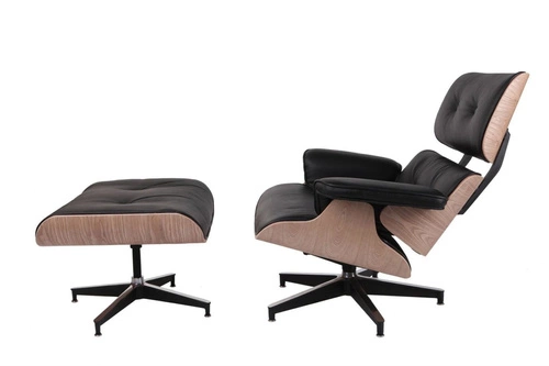 Vip Lounge Chair otočná křesla z pravé kůže s podnožkou moderní černá do obýváku