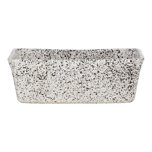 Keramická forma na biskupský chlebíček Intesi Piedra 28 cm bílá-černá, obdélníková forma na pečení chleba