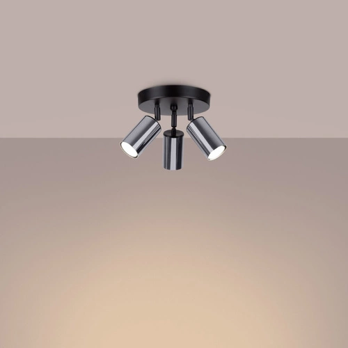 Stropní svítidlo WINX 3P černý chrom moderní kovové do obýváku a ložnice SOLLUX