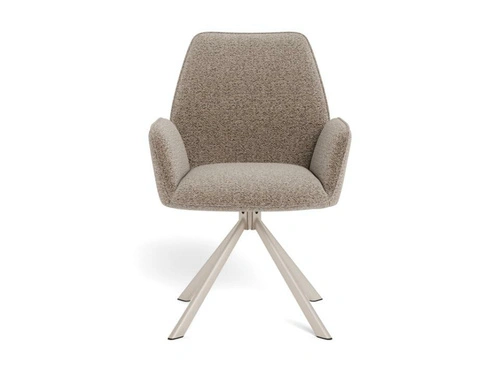 Židle Glenda béžová otočná čalouněná jídelní s područkami