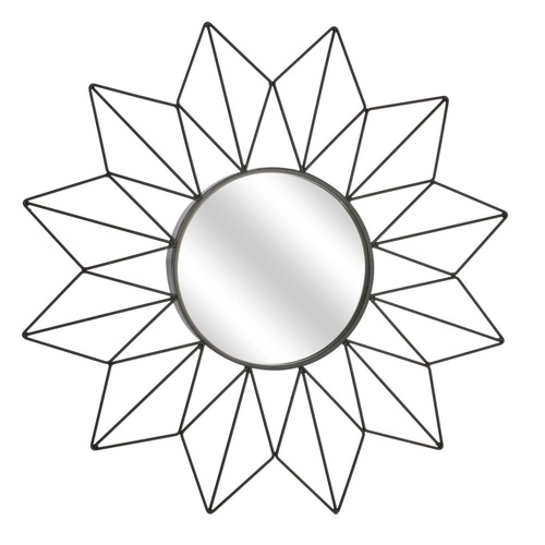 Kulaté nástěnné zrcadlo Intesi Volant černé industriální do předsíně 50 cm