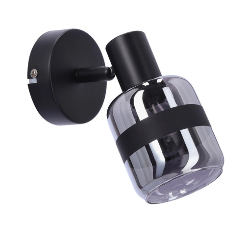 Nástěnné svítidlo Yuki lampa matná černá 1x15W E14 kouřové stínítko