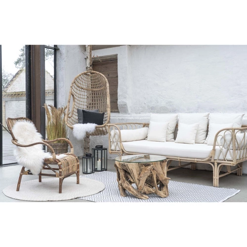 Kulatý konferenční stolek Grand Canyon 60 cm dřevěný se sklem moderní do obýváku Intesi