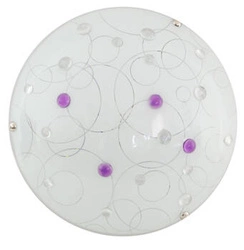 Stropní LED svítidlo Astro 30 kulaté moderní skleněné fialové do obýváku CANDELLUX