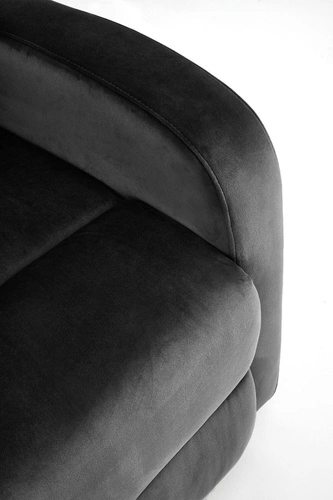 Rozkládací křeslo Veral samet černý s podnožkou do obýváku moderní relaxační Intesi