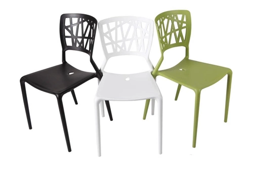 Zahradní a banketní židle Bush inspirovaná Viento, bílá, moderní, stohovatelná, vzdušná