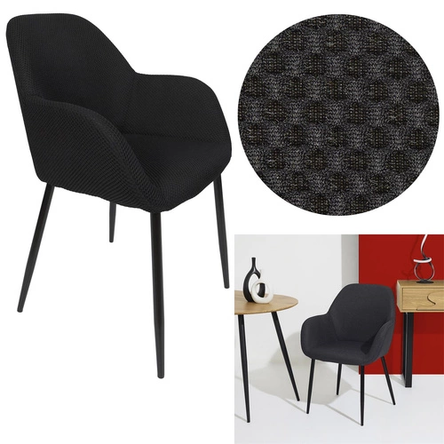 Čalouněná židle Lavia černá Intesi do jídelny a obývacího pokoje moderní s područkami