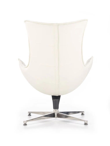 Otočná křeslo Falvio bílá kožená do obýváku moderní industriální Intesi