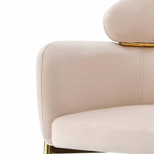 Židle Dreby béžová sametová se zlatými nohami do jídelny a obývacího pokoje