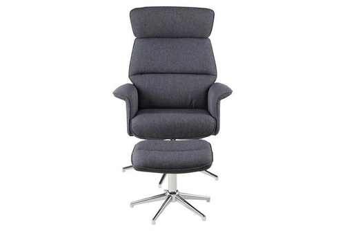 Křeslo s podnožkou Alura tmavě šedé