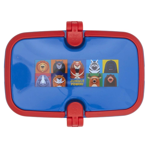 Dětský lunchbox Jungle Intesi modrý svačinový box do školy nepropustný plastový