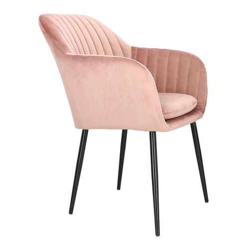 Jídelní židle Emilia sametová dusty rose s područkami glamour Actona