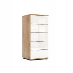 Moderní bílá komoda s leskem Tissa 50 cm se zásuvkami do ložnice a obýváku