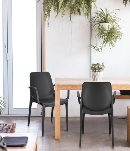 Zahradní židle Ginevra antracit plastová stohovatelná moderní SCAB Design