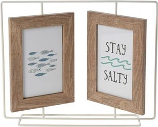 Dřevěný fotorámeček na 2 fotografie Intesi stojací skandinávský na stůl nebo komodu