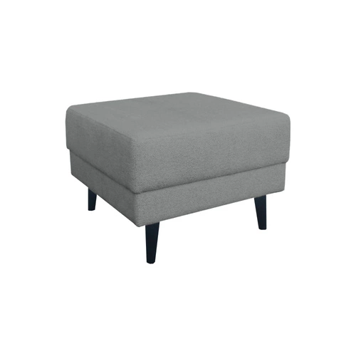 Šedý čalouněný taburet Lara na dřevěných nohách ve skandinávském stylu 60x46 cm do obývacího pokoje Intesi