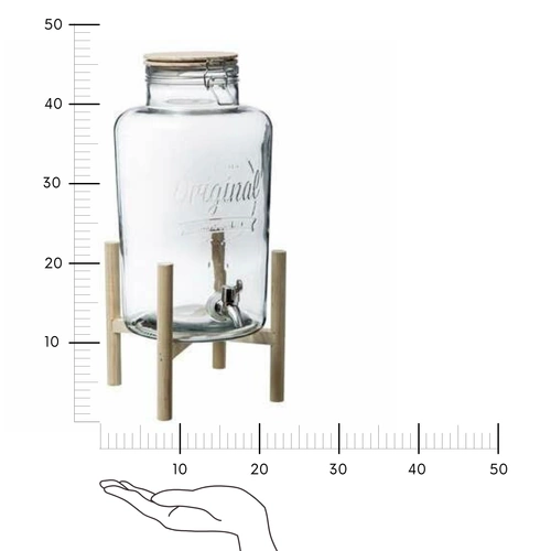 Skleněný zásobník na nápoje 8 l s kohoutkem na stojanu Original 5five na limonádu a párty