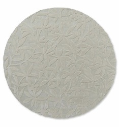 Vlněný kulatý koberec Cleavers 200x200 cm béžový do obývacího pokoje moderní ručně tkaný