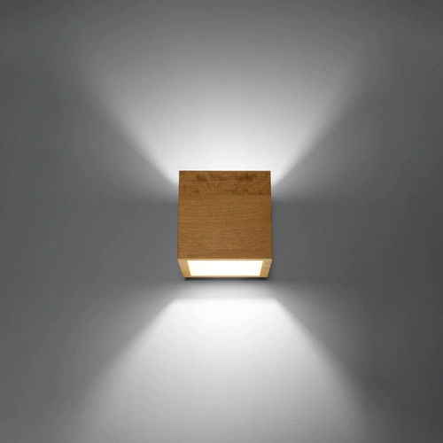 Nástěnné svítidlo Quad moderní dřevěné přírodní do ložnice a obývacího pokoje Sollux Lighting