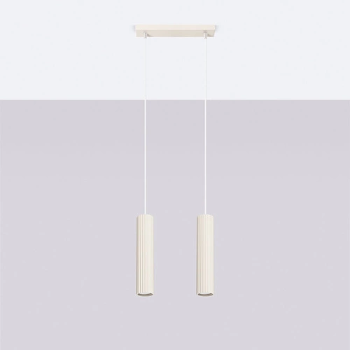 Závěsné svítidlo Karbon 2 béžové nastavitelné do obývacího pokoje a kuchyně minimalistické hliníkové