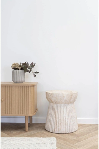 Kulatý konferenční stolek Bonn 37 cm bílý moderní glamour do obýváku malý Intesi