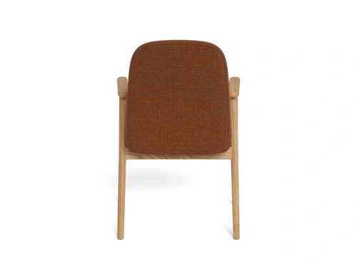 Jídelní čalouněná židle Calvin s područkami dub terakota