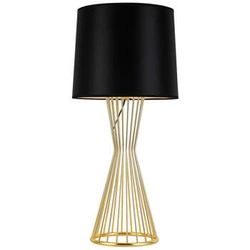 Moderní stolní lampa FILO TABLE černo-zlatá 85 cm s textilním stínidlem do obývacího pokoje Step into Design