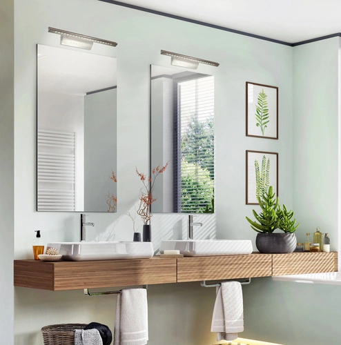 Nástěnné LED svítidlo Forte moderní chromové s nastavitelným ramenem a vypínačem do ložnice 40,5 cm