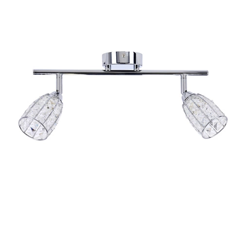Stropní svítidlo Shiba chromované nastavitelné skleněné do obýváku a kuchyně 2bodové