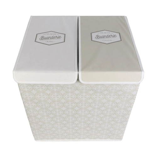 Dvojitý koš na prádlo 50x41x57 šedá látka